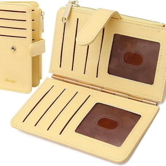 Accessories - Women RFID Blocking Slim Wallet Bifold 13 Card Slots Zipper Coin Pocket
